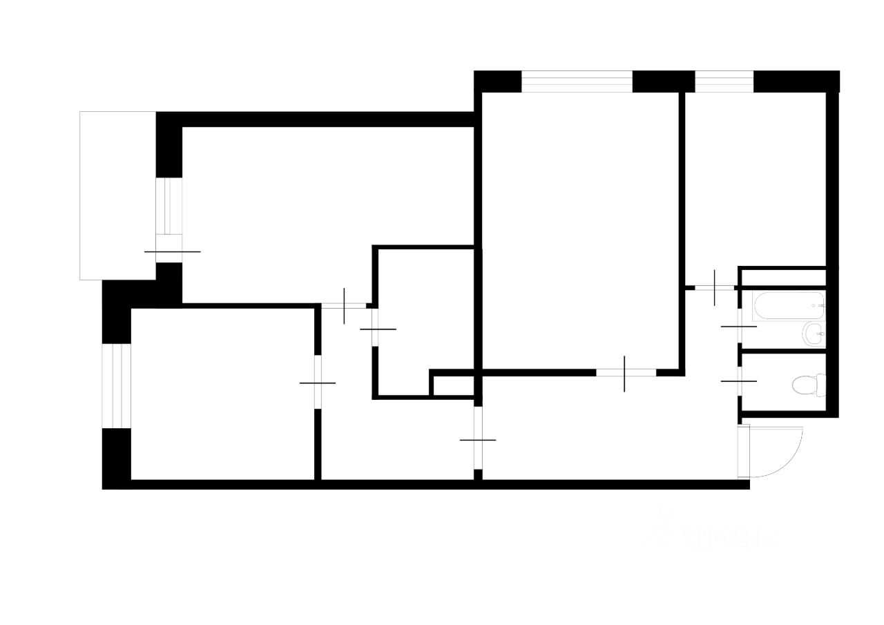 Планировка этой квартиры по данным Циан