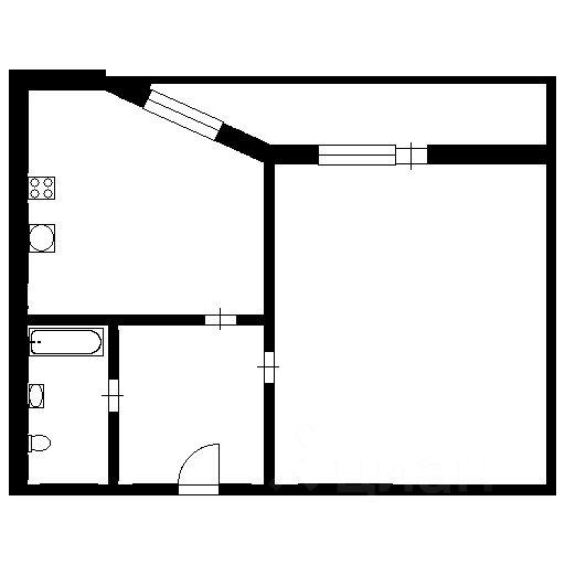 Планировка этой квартиры по данным Циан