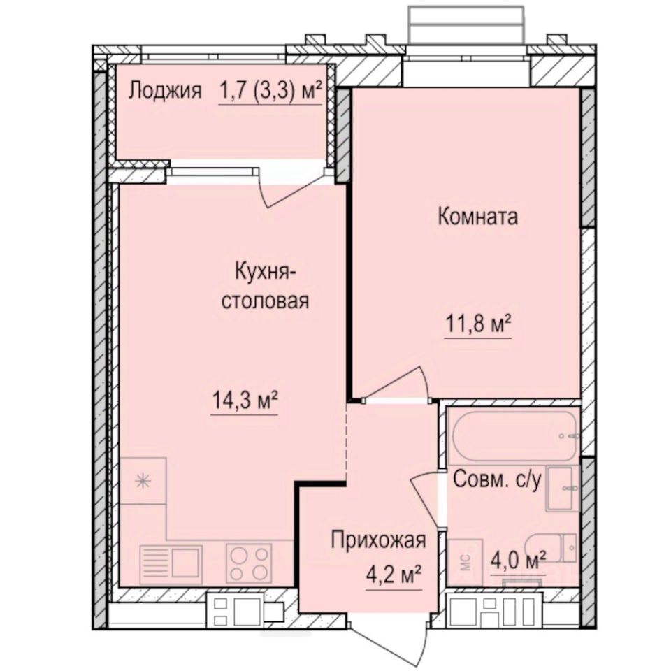 1-комн.кв., 36 м², 5/17 этаж