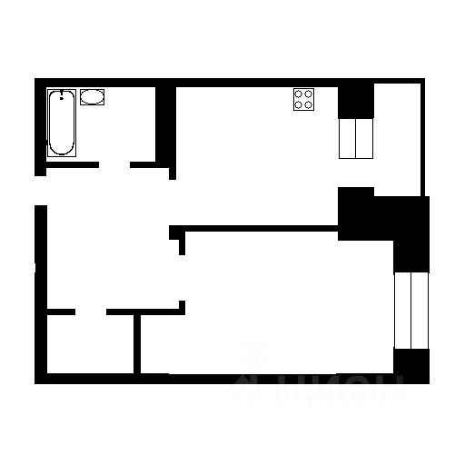 Планировка этой квартиры по данным Циан