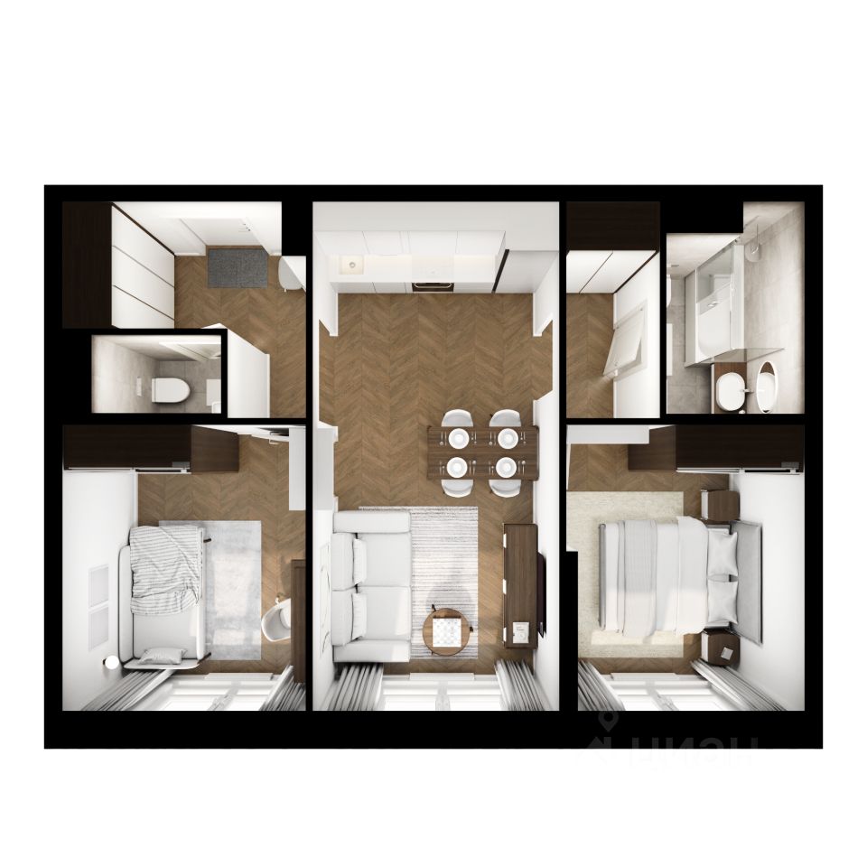 2-комн.кв., 53,5 м², 9/32 этаж