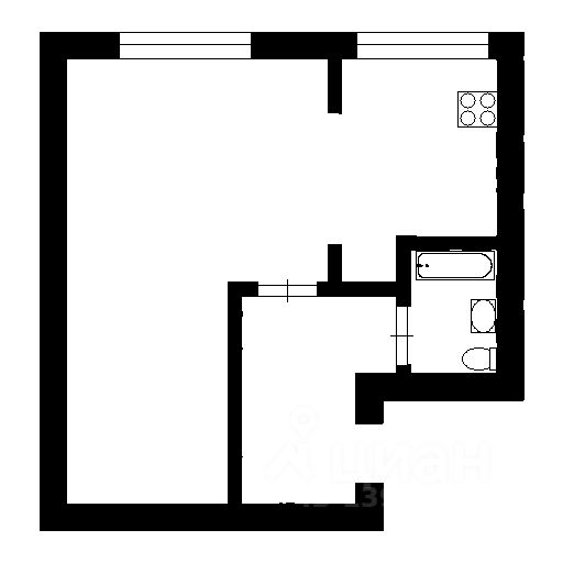 Планировка этой квартиры по данным Циан