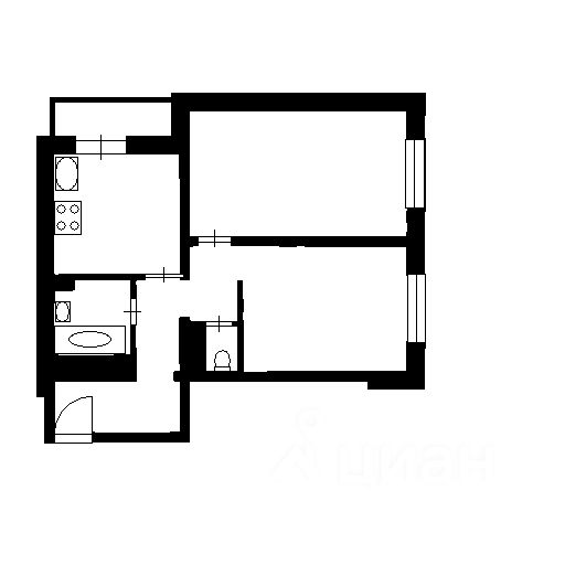 Планировка этой квартиры по данным Циан