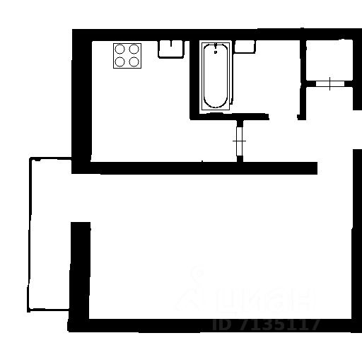 Планировка этой квартиры по данным Циан