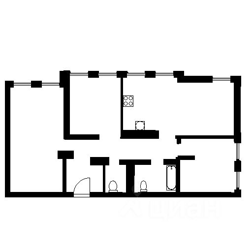 Планировка этой квартиры по данным Циан