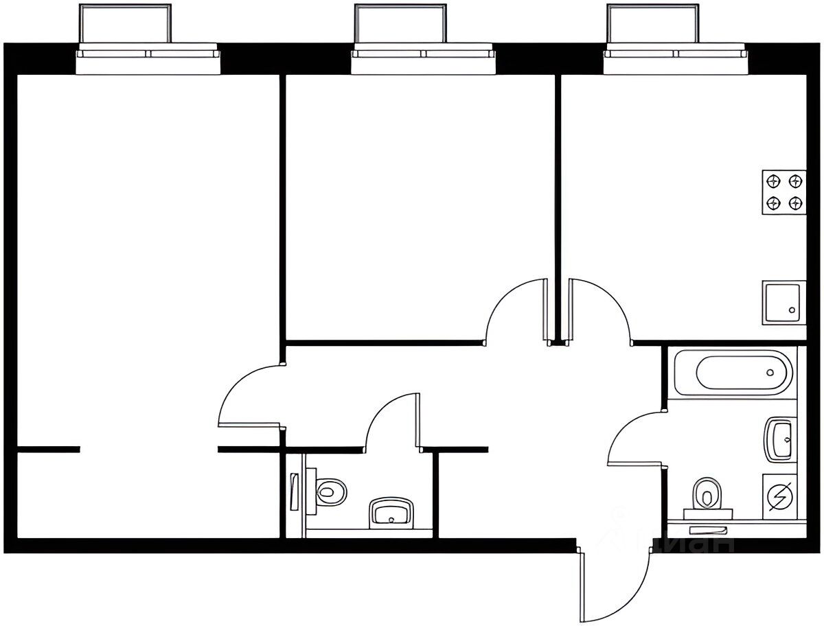 Планировка этой квартиры по данным Циан