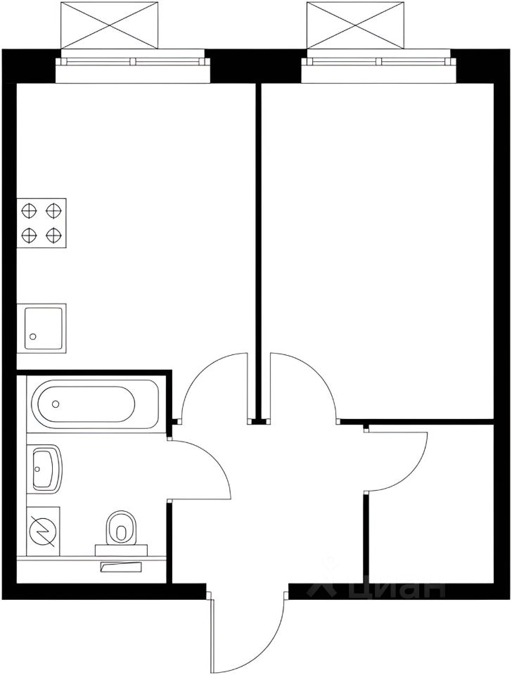 Планировка этой квартиры по данным Циан