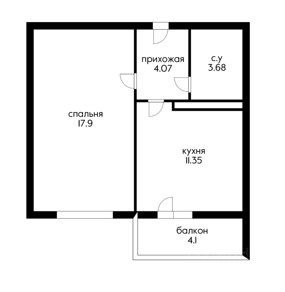 Планировка этой квартиры по данным Циан