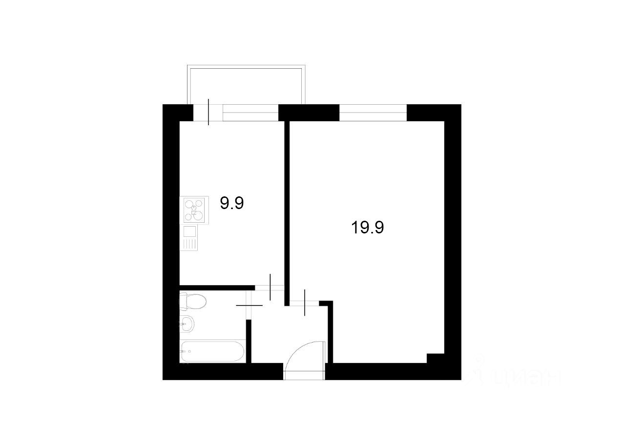 Планировка этой квартиры по данным Циан