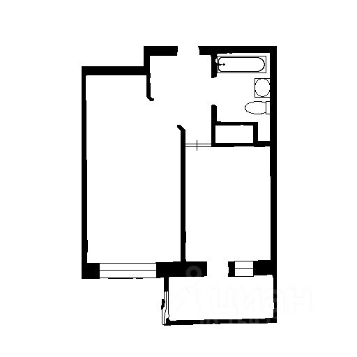 Планировка этой квартиры по данным Циан