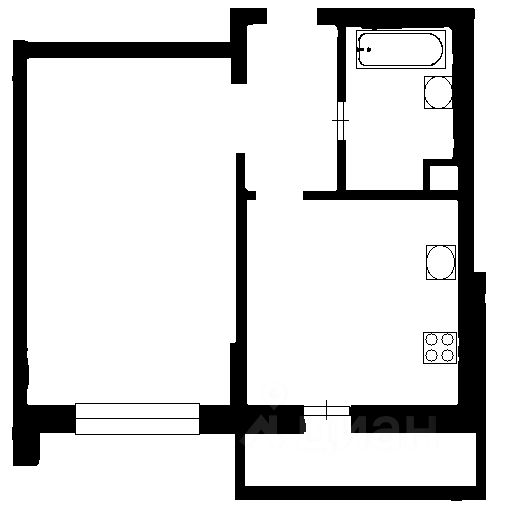 Планировка этой квартиры по данным Циан