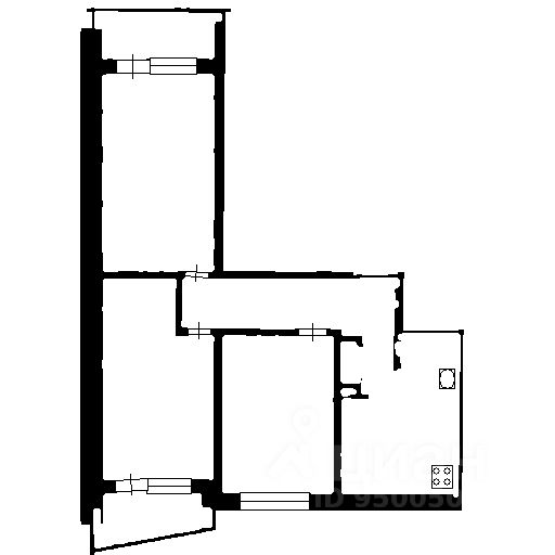 Планировка этой квартиры по данным Циан