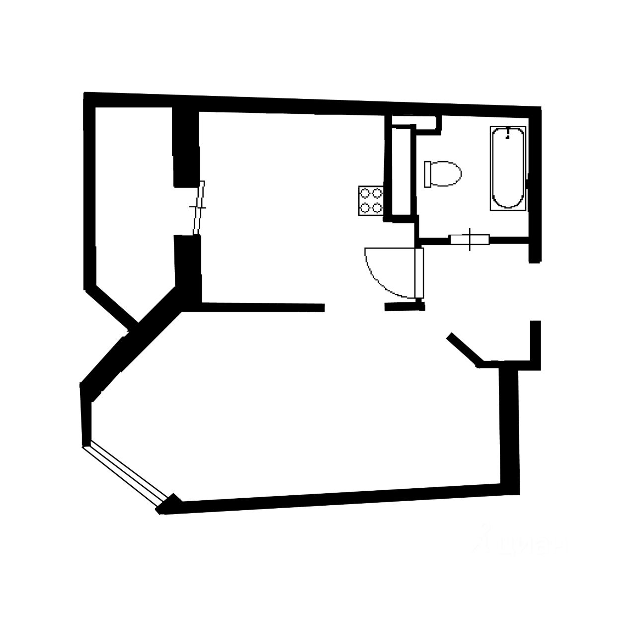 Планировка этой квартиры по данным Циан