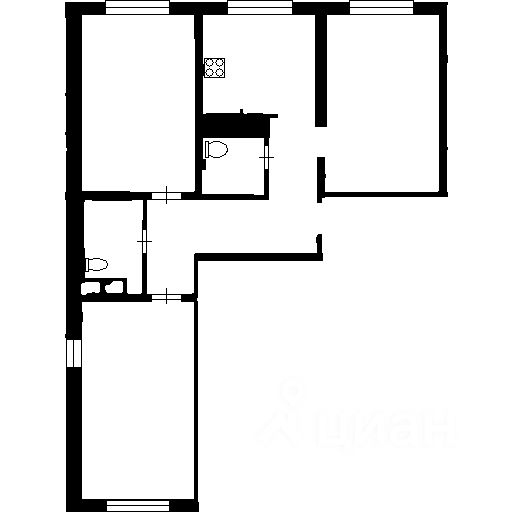 Планировка этой квартиры по данным Циан