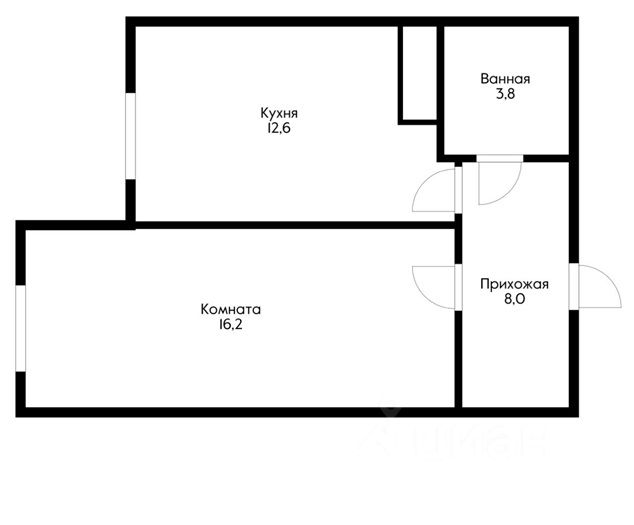 Планировка этой квартиры по данным Циан