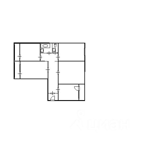 Планировка этой квартиры по данным Циан