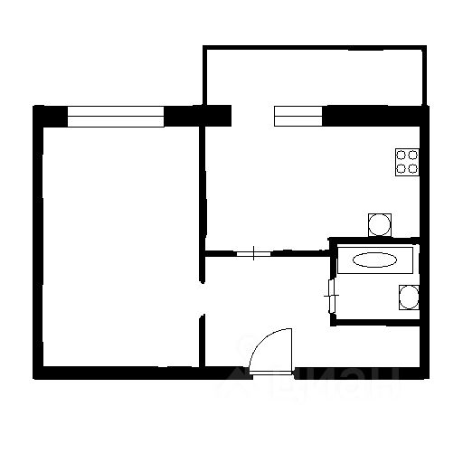Планировка этой квартиры по данным Циан