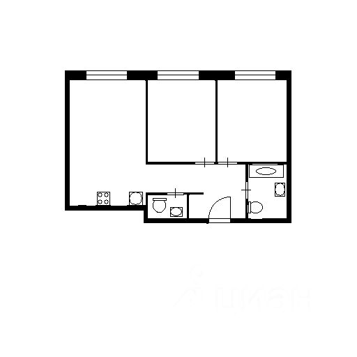 Планировка этой квартиры по данным Циан