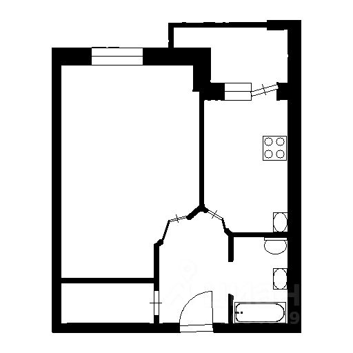 Планировка этой квартиры по данным Циан