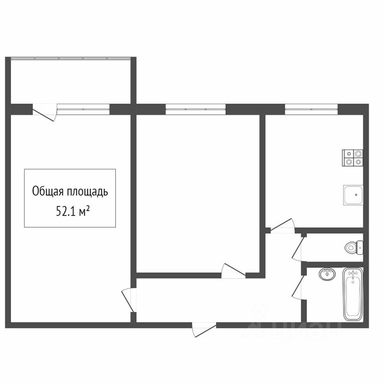 Планировка этой квартиры по данным Циан