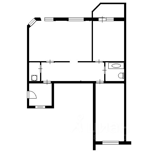 Планировка этой квартиры по данным Циан