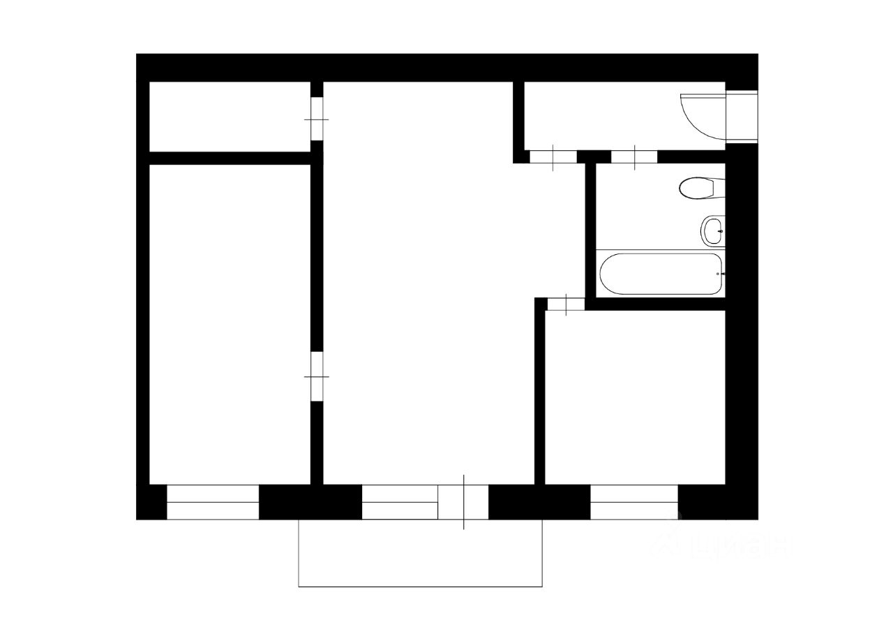 Планировка этой квартиры по данным Циан