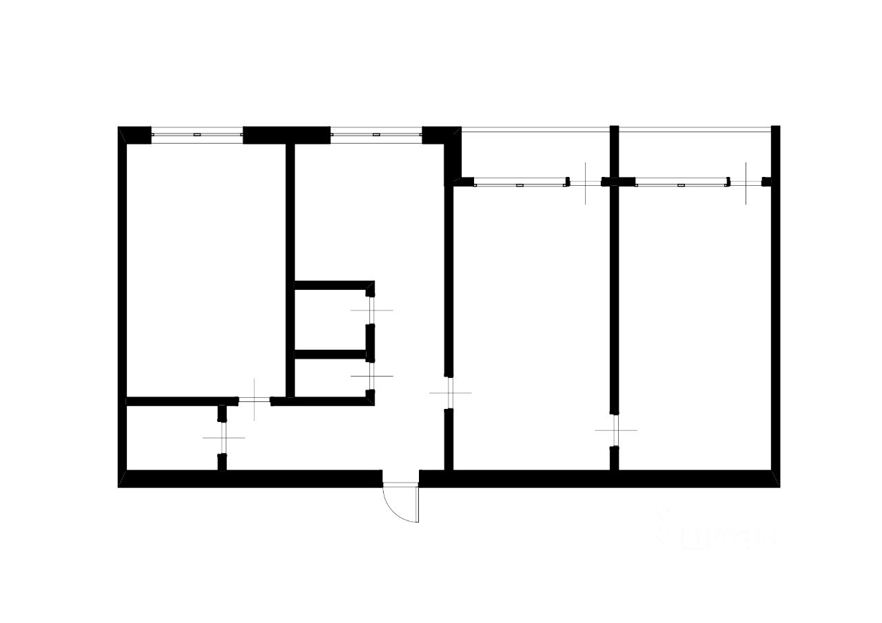 Планировка этой квартиры по данным Циан