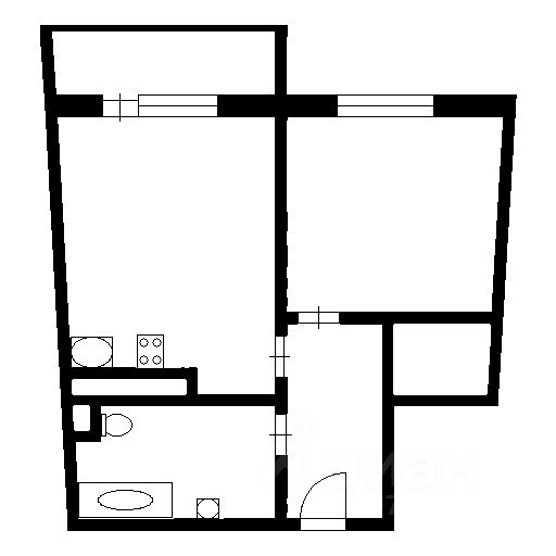 Планировка этой квартиры по данным Циан