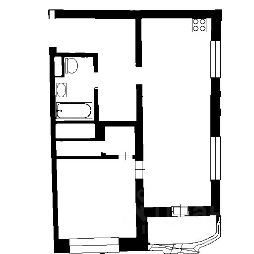 Планировка этой квартиры по данным Циан