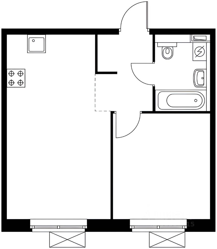 Планировка этой квартиры по данным Циан