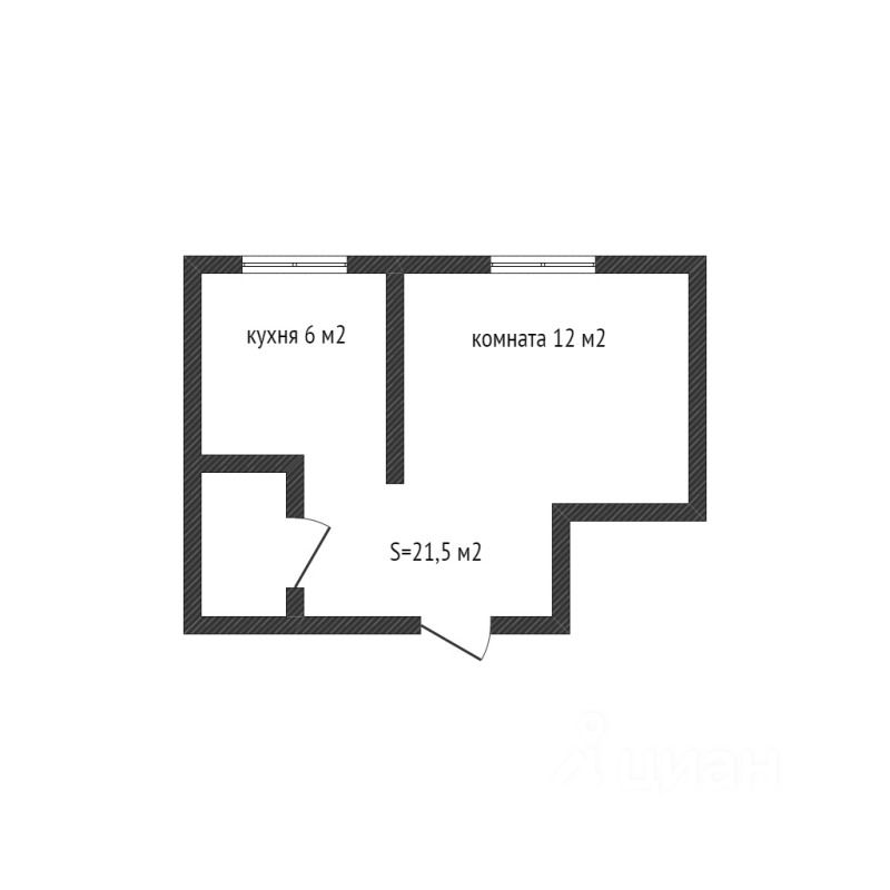 Планировка этой квартиры по данным Циан