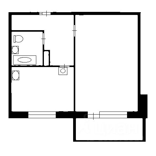 Планировка этой квартиры по данным Циан