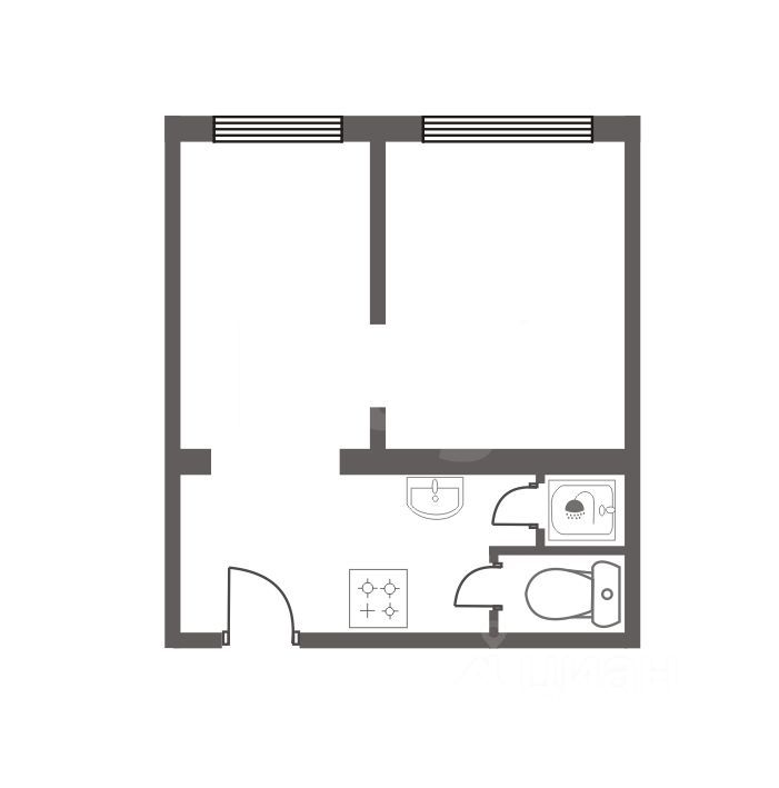 Планировка этой квартиры по данным Циан