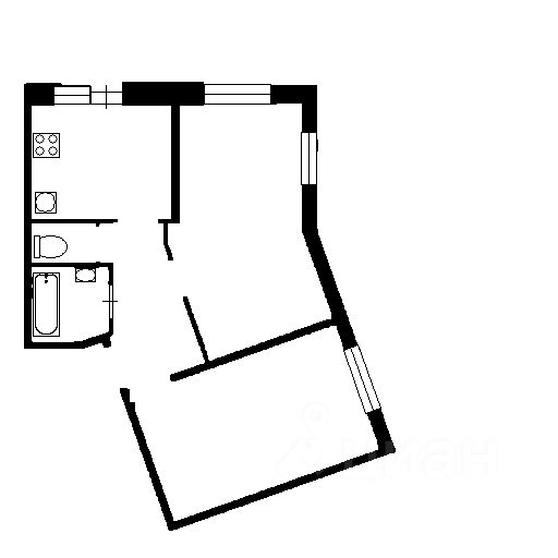 Планировка этой квартиры по данным Циан