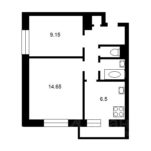 Планировка этой квартиры по данным Циан