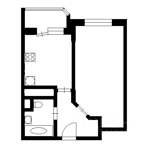 Планировка этой квартиры по данным Циан