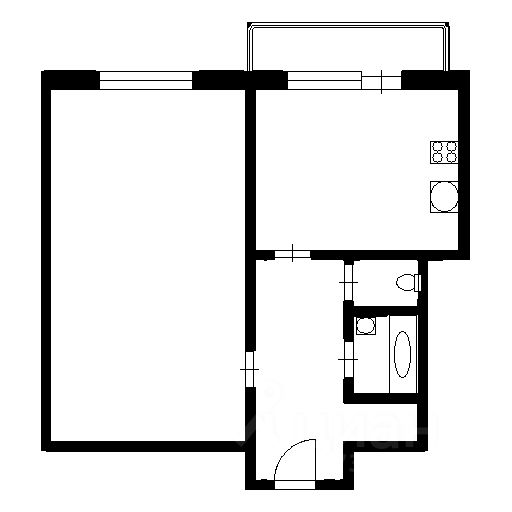 Планировка этой квартиры по данным Циан