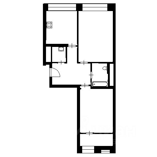 Планировка этой квартиры по данным Циан