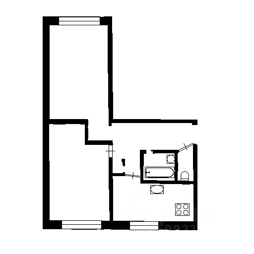 Планировка этой квартиры по данным Циан
