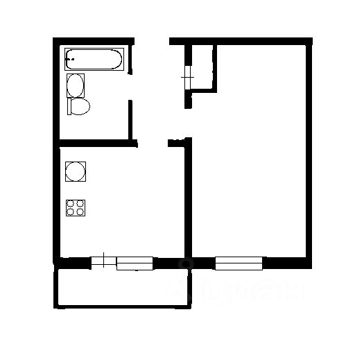 Планировка этой квартиры по данным Циан