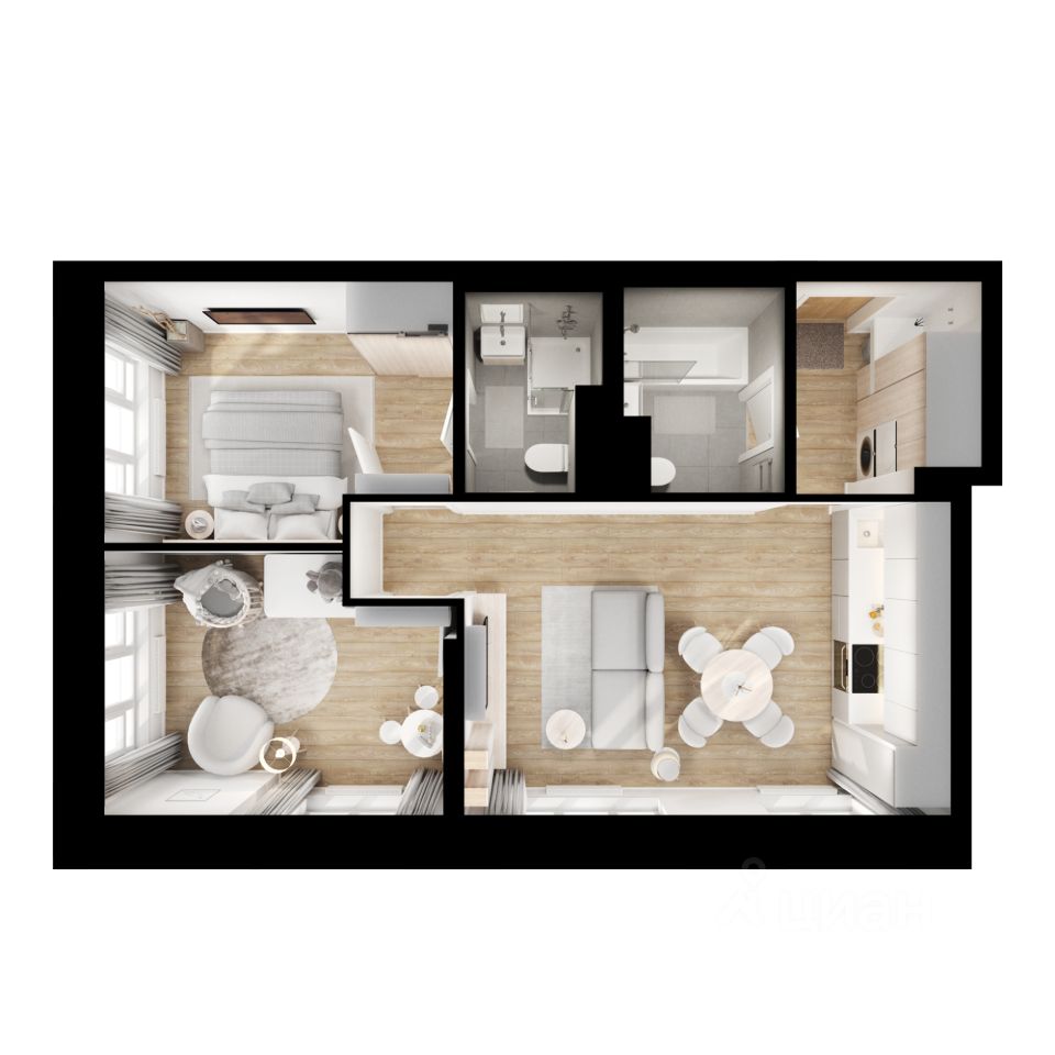 2-комн.кв., 50,8 м², 11/30 этаж