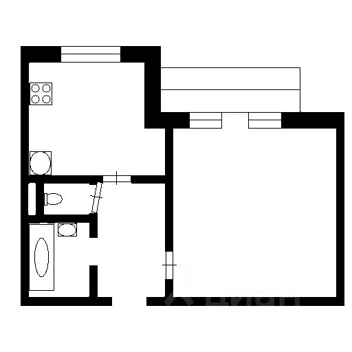 Планировка этой квартиры по данным Циан
