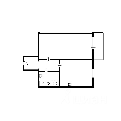 Планировка этой квартиры по данным Циан