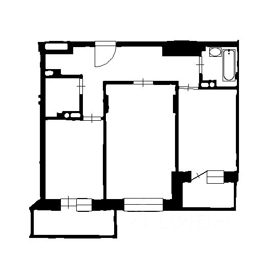 Планировка этой квартиры по данным Циан