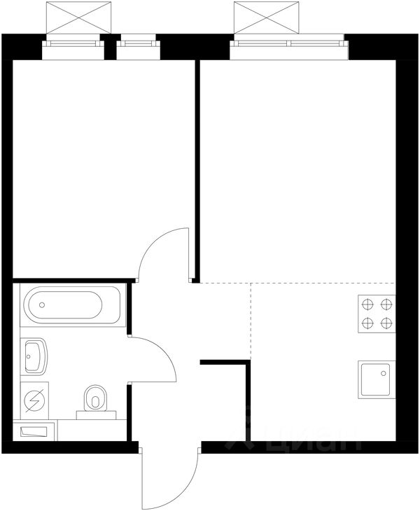 Планировка этой квартиры по данным Циан