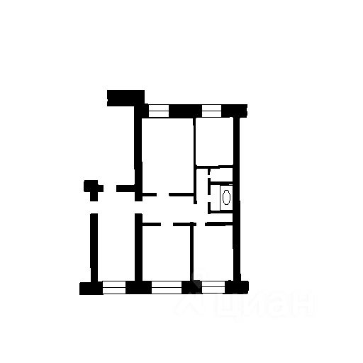 Планировка этой квартиры по данным Циан