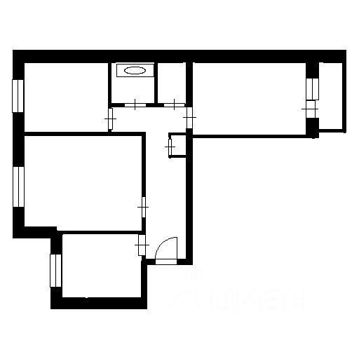 Планировка этой квартиры по данным Циан