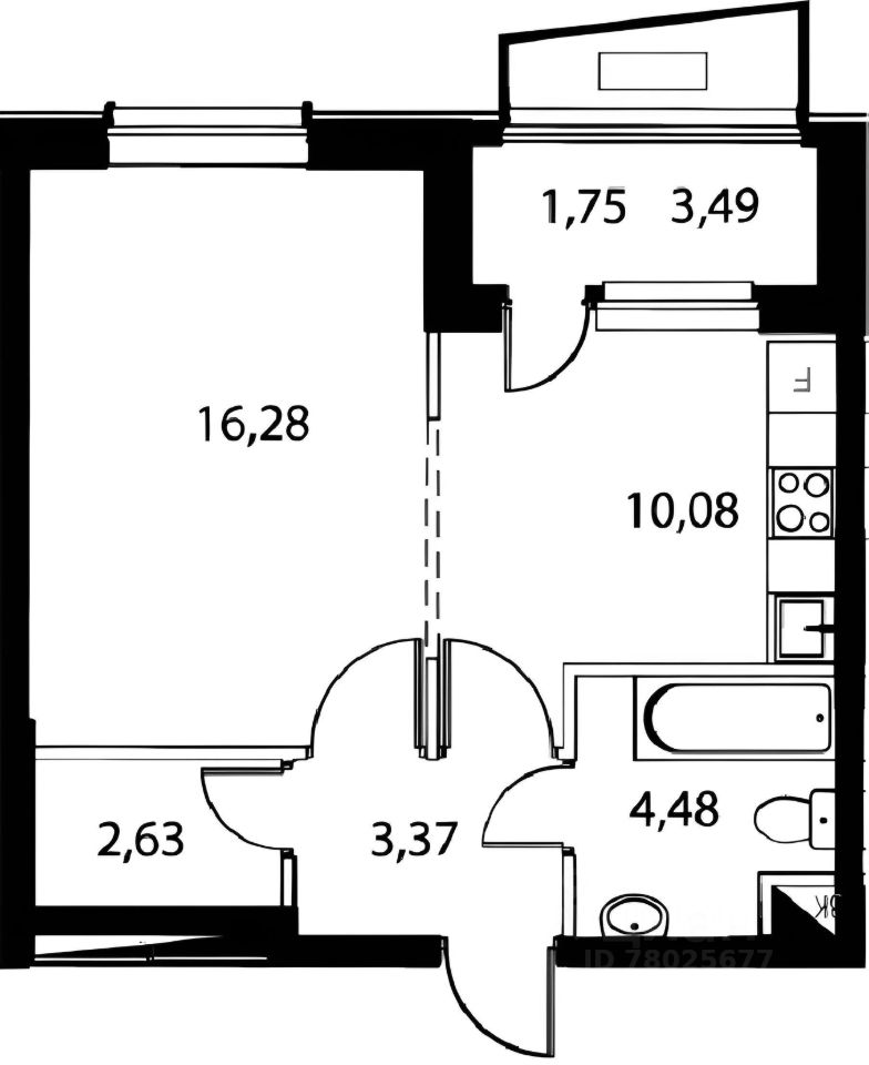 Планировка этой квартиры по данным Циан