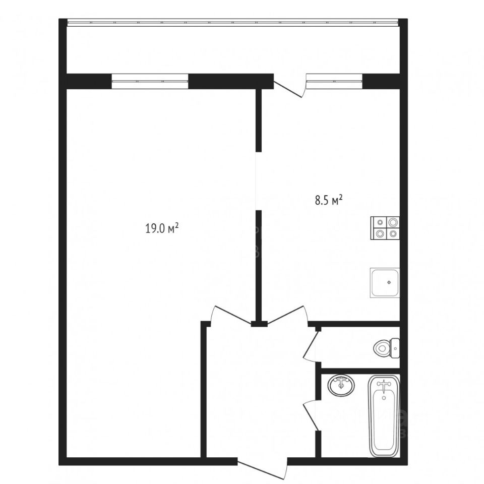 Планировка этой квартиры по данным Циан