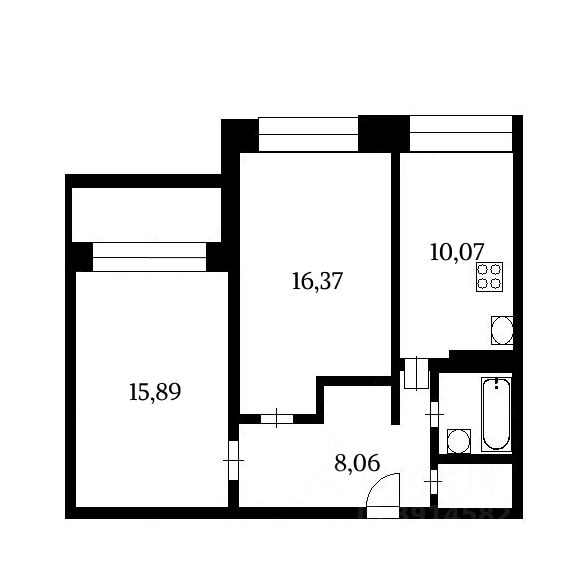 Планировка этой квартиры по данным Циан